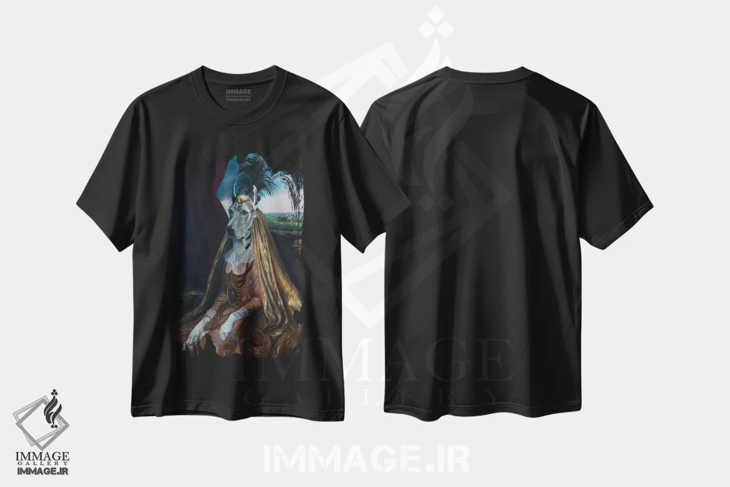 تیشرت مشکی طرح دار – تیشرت گرافیکی ,آپاچی اثر ملیندا کوپر فروشگاه ایماژ