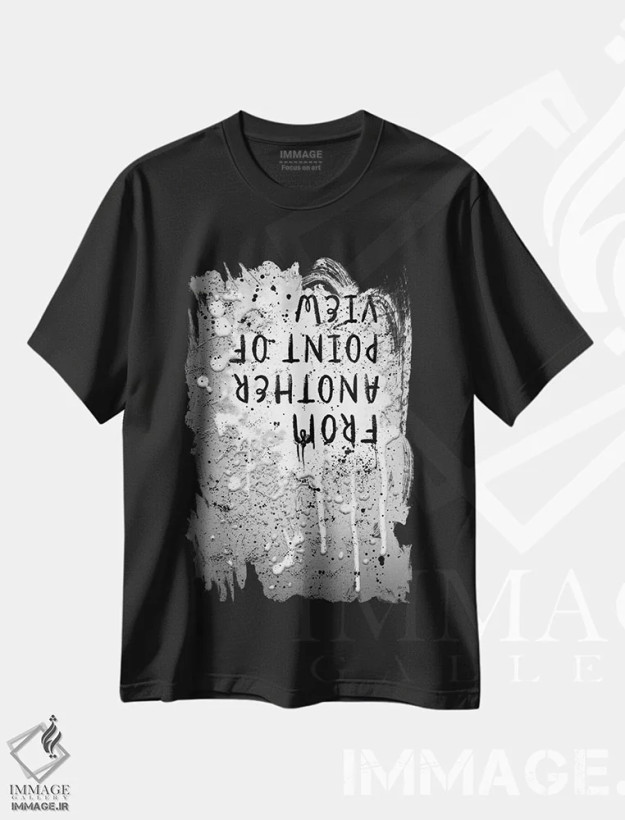 تیشرت مشکی طرح دار – تیشرت مینیمال ,از دیدگاهی دیگر اثر ملانی ویولا فروشگاه ایماژ