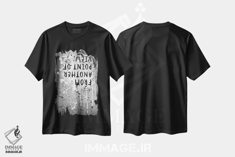 تیشرت مشکی طرح دار – تیشرت مینیمال ,از دیدگاهی دیگر اثر ملانی ویولا فروشگاه ایماژ