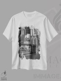 تیشرت سفید طرح دار – تیشرت نیویورک ,پل بروکلین و رود ایست نیویورک اثر ملانی ویولا immage.ir