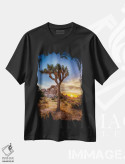 تیشرت مشکی طرح دار – تیشرت طبیعت ,غروب دلنشین در پارک ملی جاشوا تری اثر ملانی ویولا immage.ir