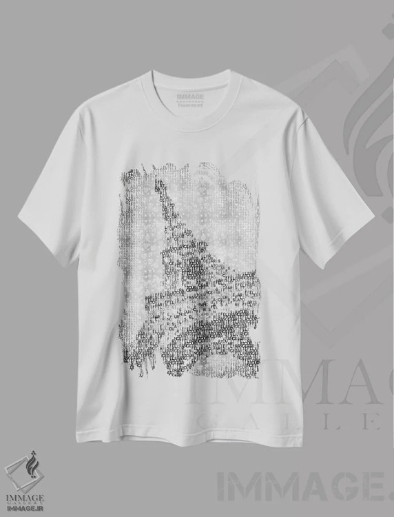 تیشرت سفید طرح دار – تیشرت پاریس ,تایپوگرافی؛ برج ایفل پاریس و قلب ها | نقره ای اثر ملانی ویولا فروشگاه ایماژ
