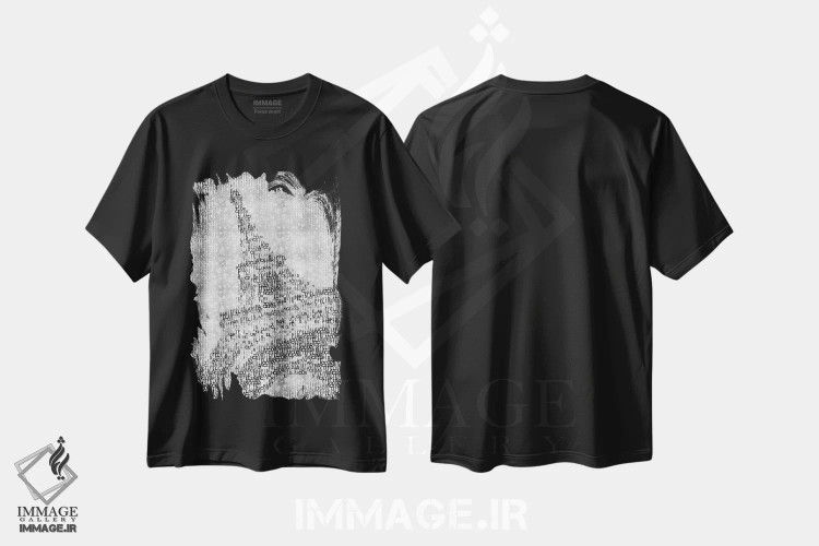 تیشرت مشکی طرح دار – تیشرت پاریس ,تایپوگرافی؛ برج ایفل پاریس و قلب ها | نقره ای اثر ملانی ویولا immage.ir
