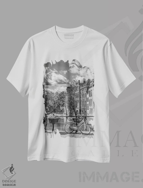تیشرت سفید طرح دار – تیشرت سیاه و سفید ,کانال اوده گراخت اوترخت با چشم انداز رو به جنوب اثر ملانی ویولا فروشگاه ایماژ