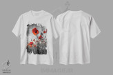 تیشرت سفید طرح دار – تیشرت گل دار ,شقایق های شگفت انگیز اثر ملانی ویولا immage.ir