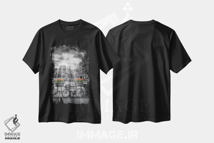 تیشرت مشکی طرح دار – تیشرت شهری ,کانال هرنگراخت آمستردام اثر ملانی ویولا immage.ir