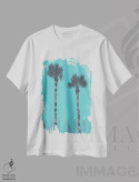 تیشرت سفید طرح دار – تیشرت طبیعت ,نخل های میامی اثر ملانی ویولا immage.ir
