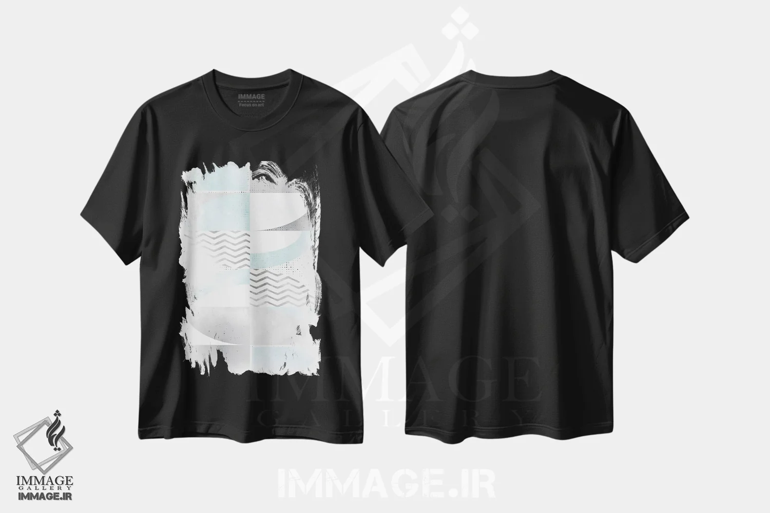 تیشرت مشکی طرح دار – تیشرت مینیمالیستی ,طرح اسکاندیناوی شماره اثر ملانی ویولا immage.ir