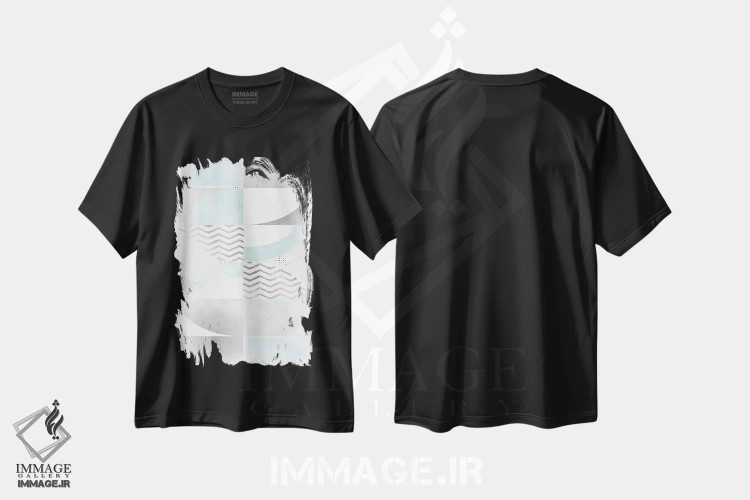 تیشرت مشکی طرح دار – تیشرت مینیمالیستی ,طرح اسکاندیناوی شماره اثر ملانی ویولا immage.ir