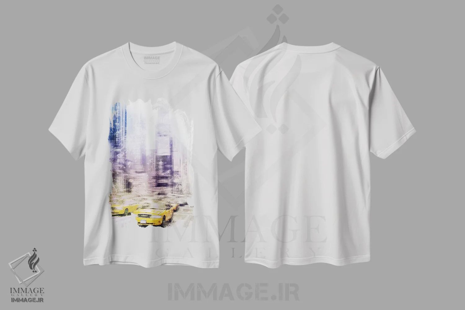 تیشرت سفید طرح دار – تیشرت گرافیکی شهری ,تایمز اسکوئر اثر ملانی ویولا فروشگاه ایماژ