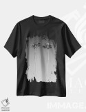 تیشرت مشکی طرح دار – تیشرت هنری سیاه و سفید ,درختان نخل اثر ملانی ویولا فروشگاه ایماژ