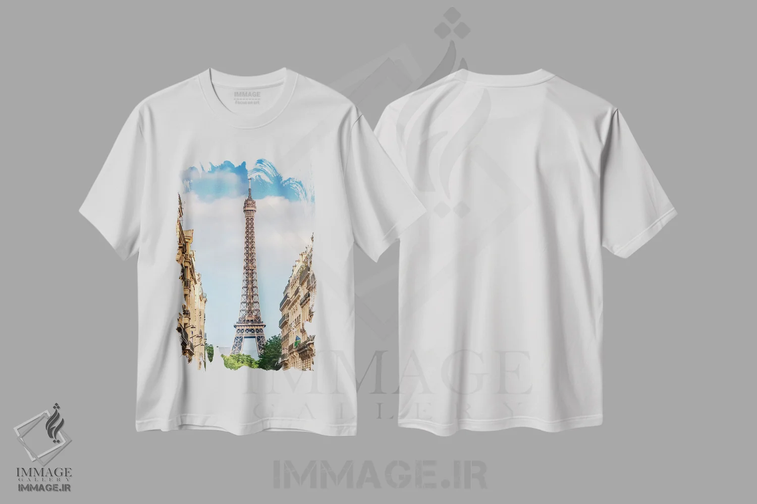 تیشرت سفید طرح دار – تیشرت پاریسی ,لطافت پاریسی اثر ملانی ویولا فروشگاه ایماژ