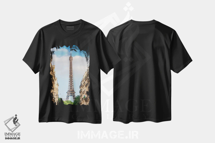 تیشرت مشکی طرح دار – تیشرت پاریسی ,لطافت پاریسی اثر ملانی ویولا immage.ir