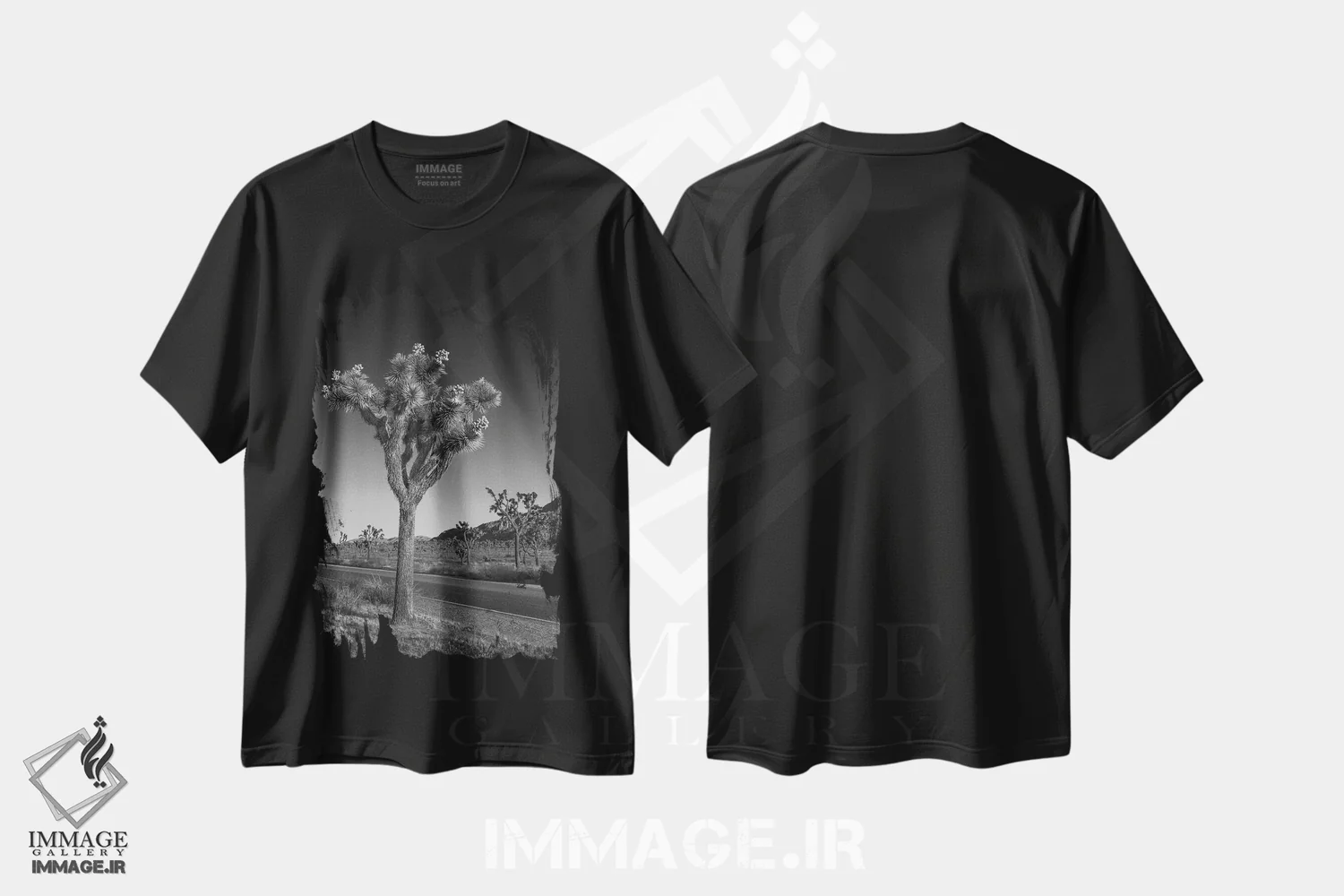 تیشرت مشکی طرح دار – تیشرت طبیعت ,بلوار پارک و جاشوا تری اثر ملانی ویولا immage.ir