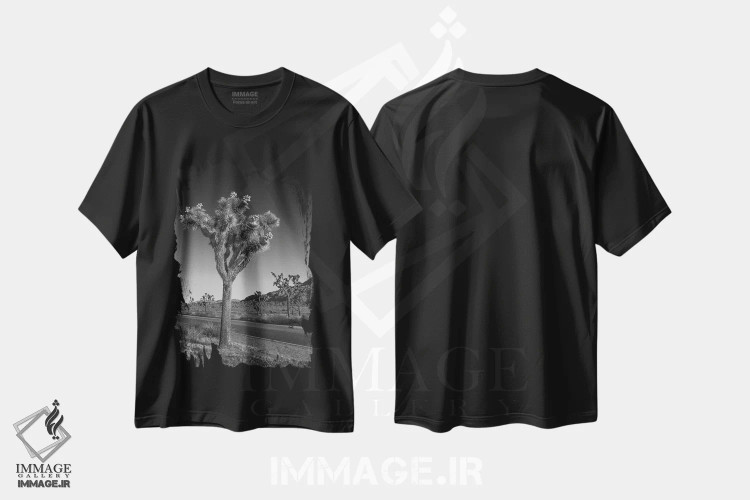 تیشرت مشکی طرح دار – تیشرت طبیعت ,بلوار پارک و جاشوا تری اثر ملانی ویولا immage.ir