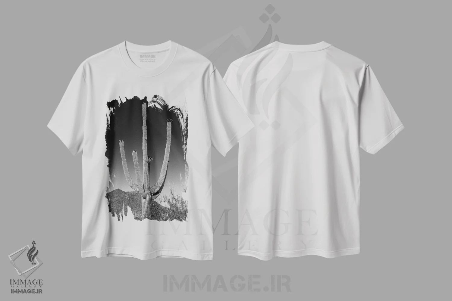 تیشرت سفید طرح دار – تیشرت طبیعت ,کاکتوس غول آسای ساگوارو، پارک ملی ساگوارو اثر ملانی ویولا فروشگاه ایماژ