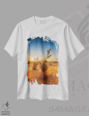 تیشرت سفید طرح دار – تیشرت طبیعت ,غروب وایت سندز اثر ملانی ویولا فروشگاه ایماژ