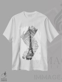 تیشرت سفید طرح دار – تیشرت دیجیتال ,مختصات برج ایفل پاریس III اثر ملانی ویولا immage.ir
