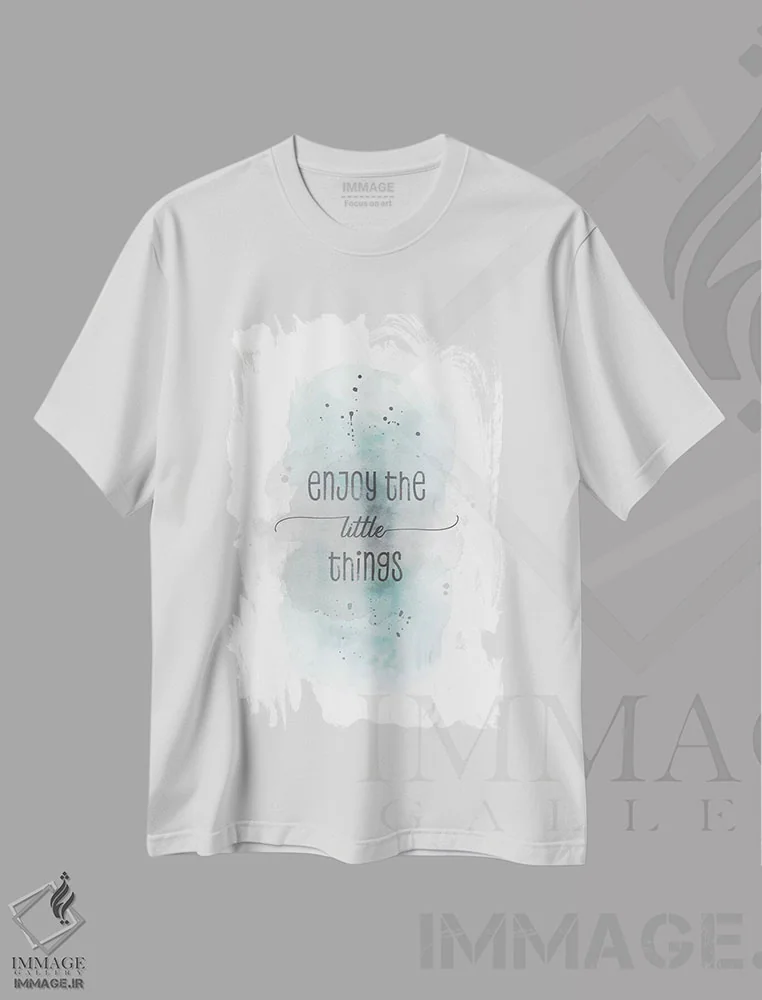 تیشرت سفید طرح دار – تیشرت انگیزشی ,از چیزهای کوچک لذت ببر اثر ملانی ویولا immage.ir