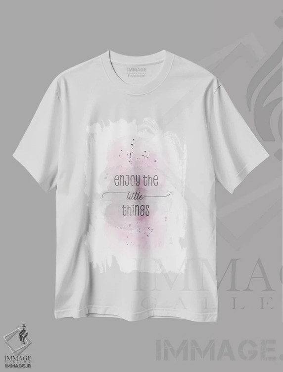 تیشرت سفید طرح دار – تیشرت انگیزشی ,از چیزهای کوچک لذت ببر اثر ملانی ویولا immage.ir