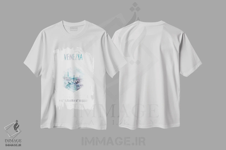 تیشرت سفید طرح دار – تیشرت شهری ,مختصات گرند کانال ونیز اثر ملانی ویولا فروشگاه ایماژ