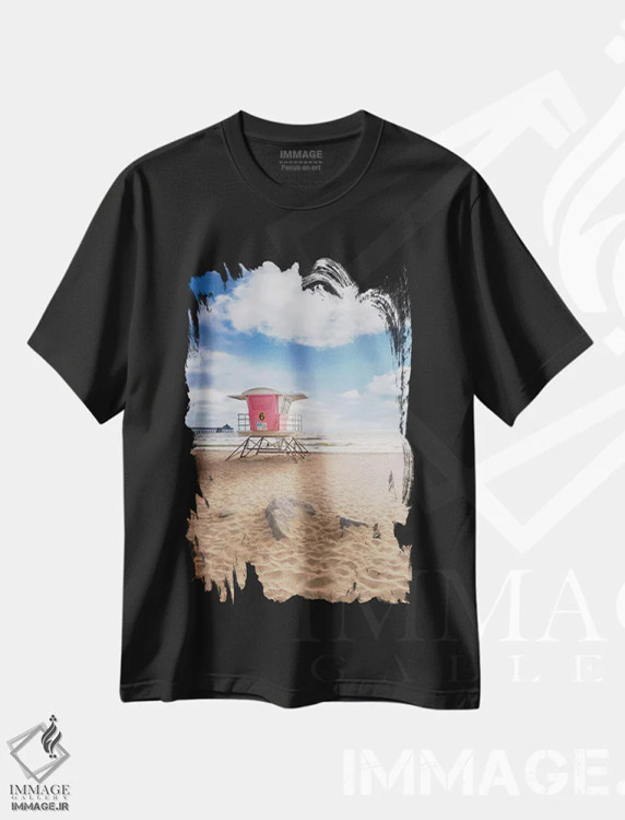 تیشرت مشکی طرح دار – تیشرت طبیعت ,ساحل امپریال سن دیه گو اثر ملانی ویولا immage.ir