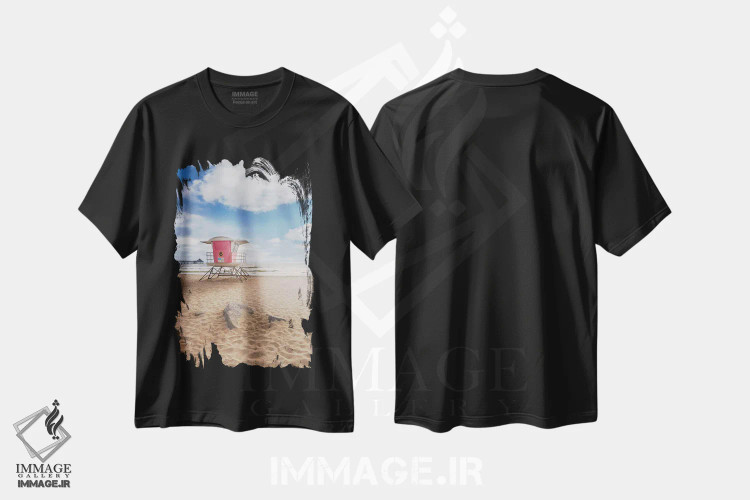 تیشرت مشکی طرح دار – تیشرت طبیعت ,ساحل امپریال سن دیه گو اثر ملانی ویولا immage.ir