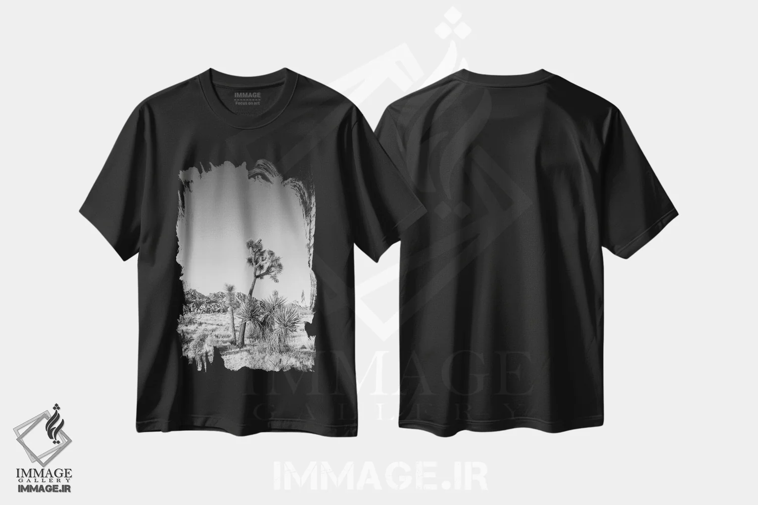 تیشرت مشکی طرح دار – تیشرت سیاه سفید ,پارک ملی جاشوا تری اثر ملانی ویولا immage.ir