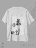 تیشرت سفید طرح دار – تیشرت نخل ,نخل ها اثر ملانی ویولا فروشگاه ایماژ
