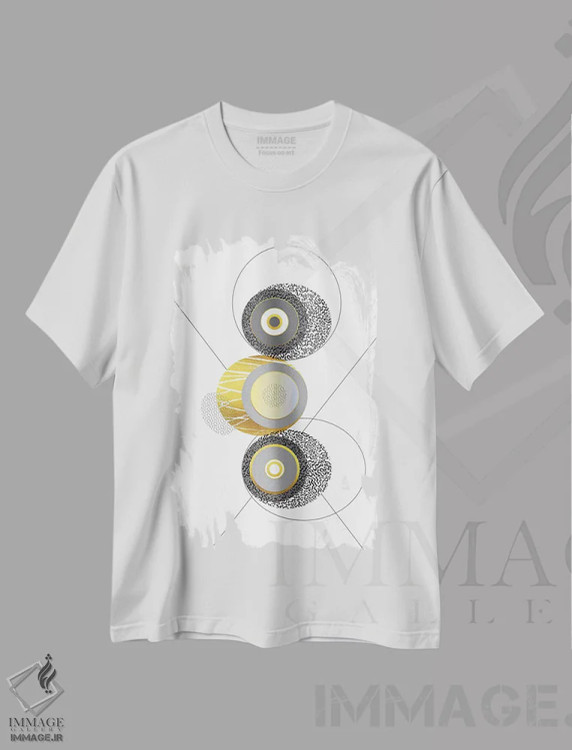 تیشرت سفید طرح دار – تیشرت طلایی ,طرح شیک شماره اثر ملانی ویولا immage.ir