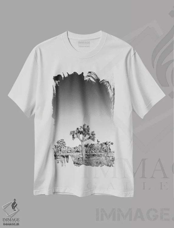 تیشرت سفید طرح دار – تیشرت طبیعت ,درختان جاشوا اثر ملانی ویولا immage.ir