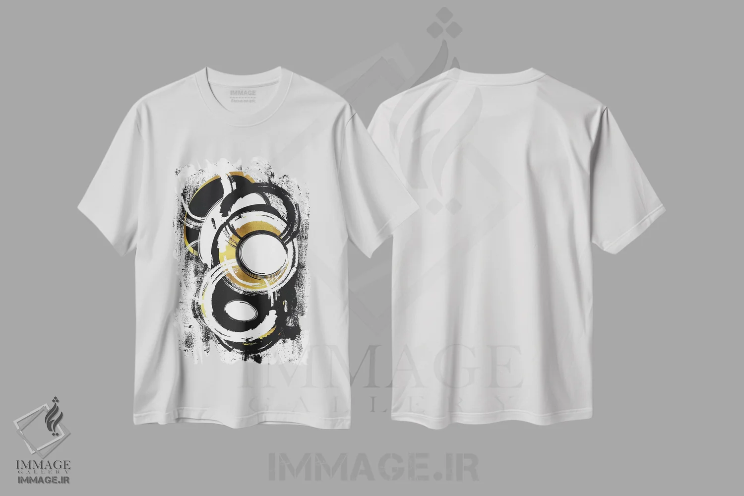تیشرت سفید طرح دار – تیشرت هنری ,نقاشی آبستره شماره اثر ملانی ویولا فروشگاه ایماژ