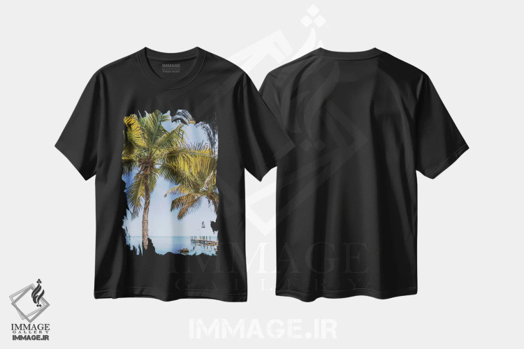 تیشرت مشکی طرح دار – تیشرت طبیعت ,فلوریدا، بهشتی واقعی اثر ملانی ویولا فروشگاه ایماژ