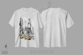 تیشرت سفید طرح دار – تیشرت شهری ,هنر مدرن میدان تایمز اثر ملانی ویولا immage.ir