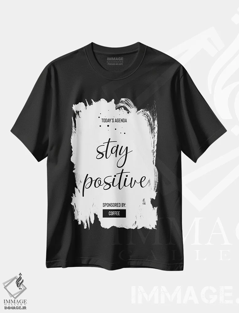 تیشرت مشکی طرح دار – تیشرت طنز ,برنامه امروز: مثبت بمان اثر ملانی ویولا immage.ir
