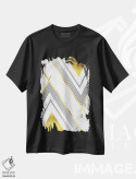 تیشرت مشکی طرح دار – تیشرت طلایی ,هنر هندسی شماره اثر ملانی ویولا فروشگاه ایماژ
