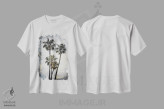 تیشرت سفید طرح دار – تیشرت طبیعت ,هنر مدرن نخل های دوست داشتنی اثر ملانی ویولا immage.ir