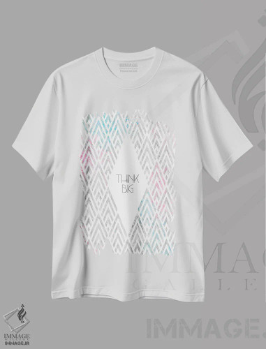 تیشرت سفید طرح دار – تیشرت انگیزشی ,بزرگ فکر کن | هنر دکوراتیو مدرن اثر ملانی ویولا فروشگاه ایماژ