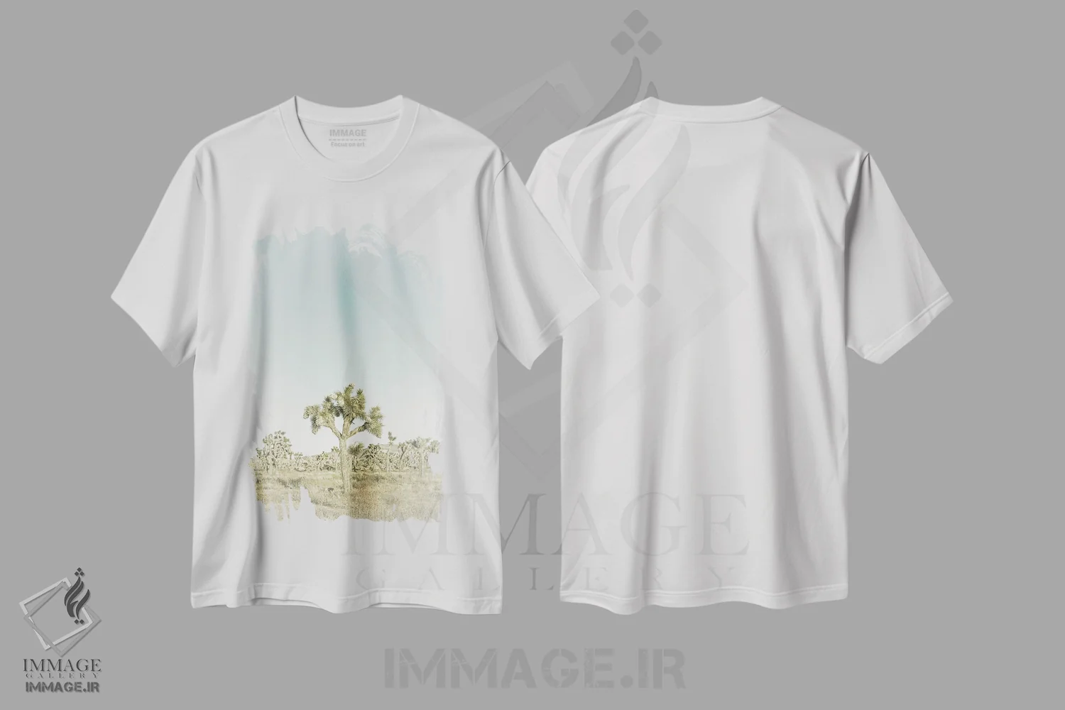تیشرت سفید طرح دار – تیشرت طبیعت گردی ,پارک ملی جاشوا تری | وینتیج اثر ملانی ویولا immage.ir