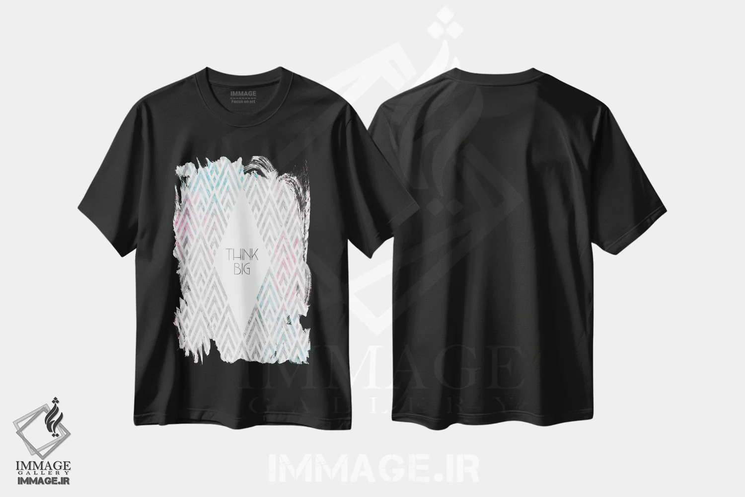 تیشرت مشکی طرح دار – تیشرت انگیزشی ,بزرگ فکر کن | هنر دکوراتیو مدرن اثر ملانی ویولا immage.ir