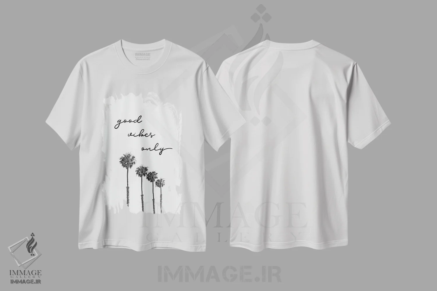 تیشرت سفید طرح دار – تیشرت انگیزشی ,نخل ها | فقط حال خوب اثر ملانی ویولا immage.ir