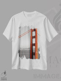تیشرت سفید طرح دار – تیشرت مدرن ,پل گلدن گیت و افق سانفرانسیسکو | کالرکی اثر ملانی ویولا فروشگاه ایماژ