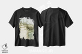 تیشرت مشکی طرح دار – تیشرت ساحلی ,صخره های غروب سن دیگو | وینتیج اثر ملانی ویولا فروشگاه ایماژ