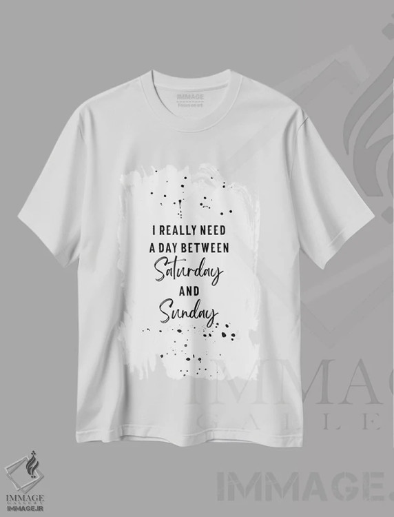 تیشرت سفید طرح دار – تیشرت فانتزی ,روز بین شنبه و یکشنبه اثر ملانی ویولا immage.ir