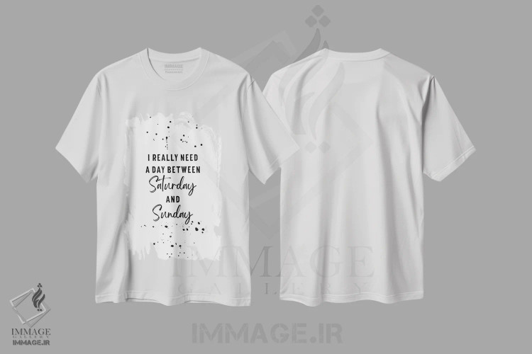 تیشرت سفید طرح دار – تیشرت فانتزی ,روز بین شنبه و یکشنبه اثر ملانی ویولا immage.ir