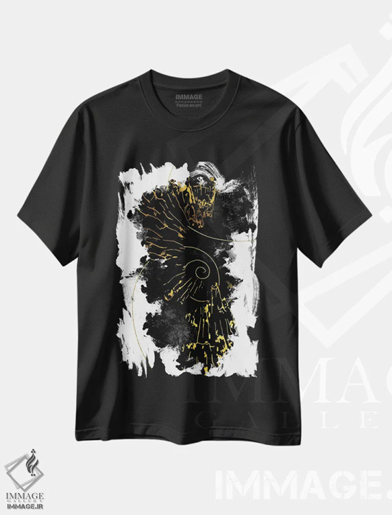 تیشرت مشکی طرح دار – تیشرت انتزاعی ,نقاشی抽 انتزاعی شماره چهل وسه اثر ملانی ویولا فروشگاه ایماژ