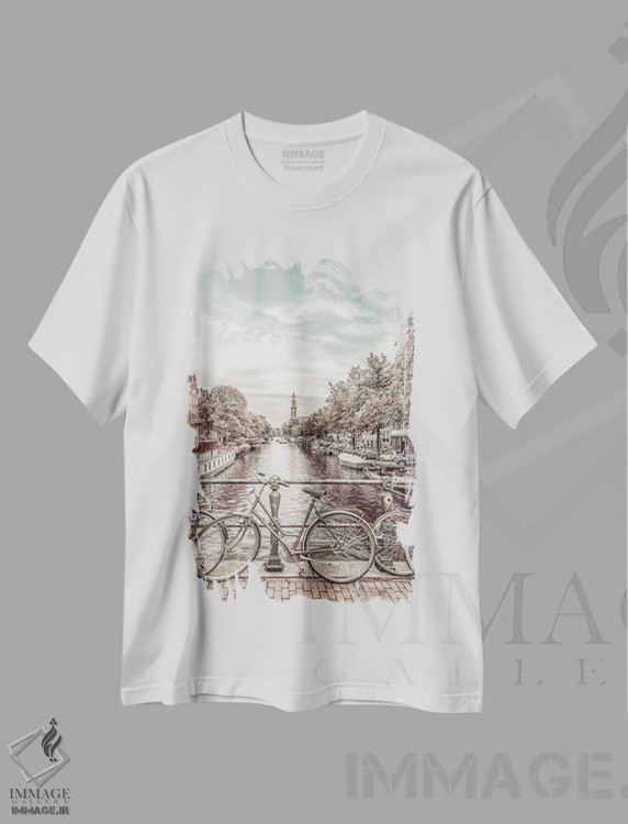 تیشرت سفید طرح دار – تیشرت شهری ,آمستردام کلاسیک اثر ملانی ویولا immage.ir