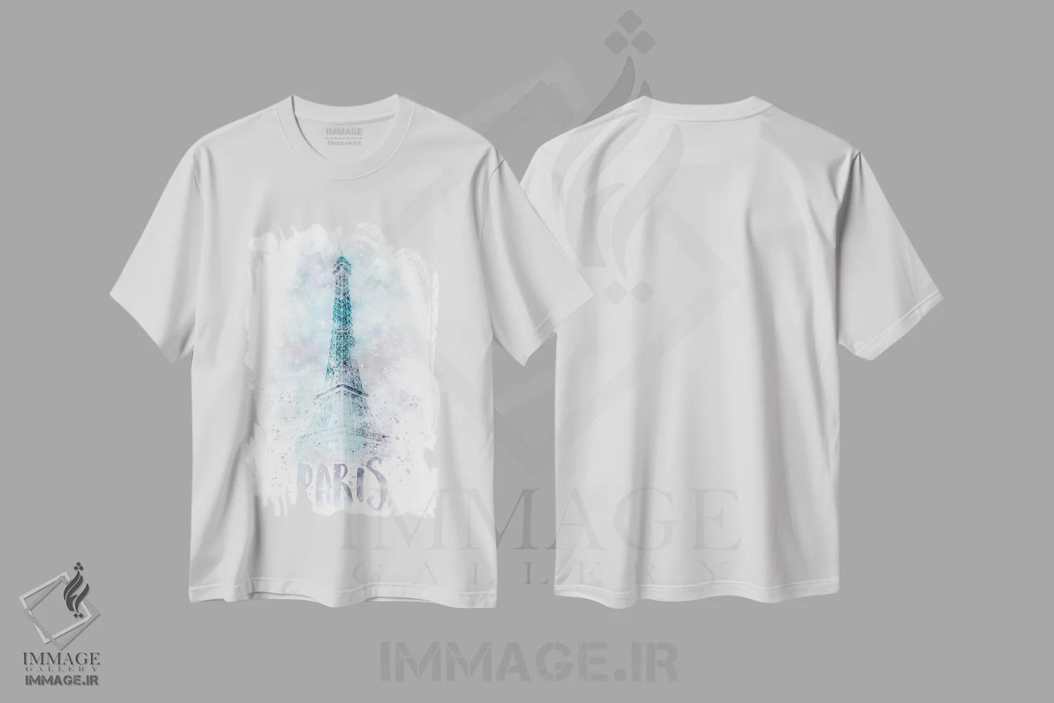 تیشرت سفید طرح دار – تیشرت سفر ,برج ایفل مدرن اثر ملانی ویولا immage.ir