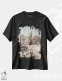 تیشرت مشکی طرح دار – تیشرت هنری ,کلیسای نوتردام پاریس اثر ملانی ویولا immage.ir