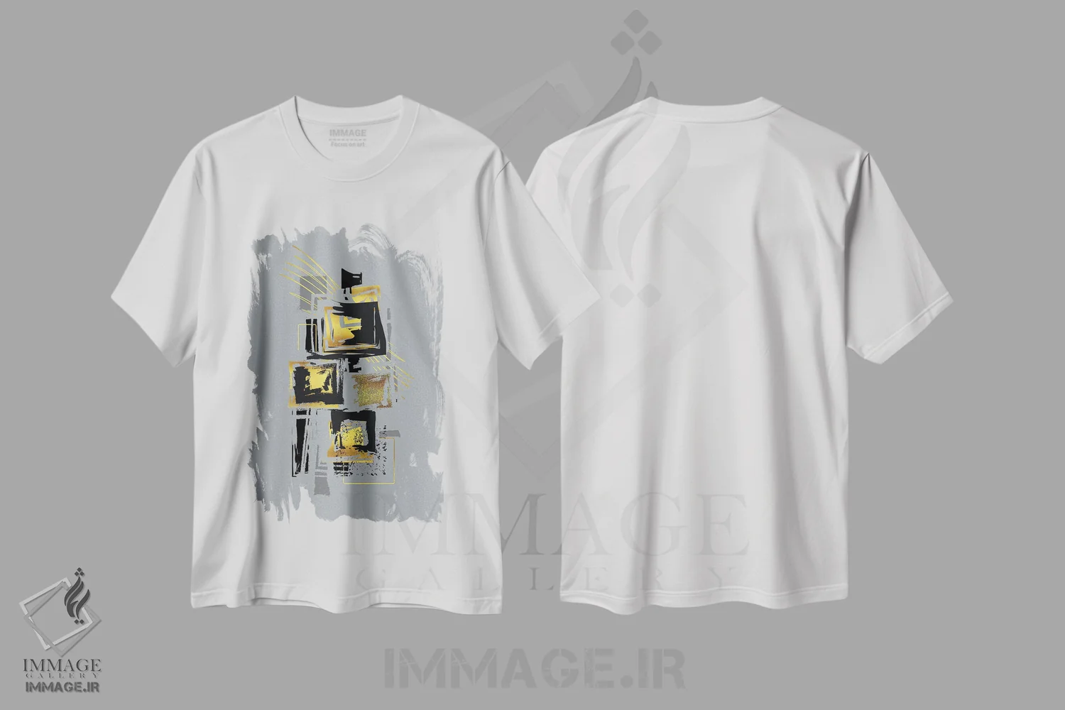 تیشرت سفید طرح دار – تیشرت گرافیکی ,هنر پویا شماره پنج اثر ملانی ویولا immage.ir
